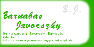 barnabas javorszky business card